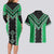 Green Niho Taniwha Mix Poutama Couples Matching Long Sleeve Bodycon Dress and Hawaiian Shirt Unique Taniko Aotearoa