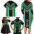 Green Niho Taniwha Mix Poutama Family Matching Long Sleeve Bodycon Dress and Hawaiian Shirt Unique Taniko Aotearoa