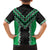 Green Niho Taniwha Mix Poutama Family Matching Off The Shoulder Long Sleeve Dress and Hawaiian Shirt Unique Taniko Aotearoa