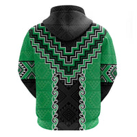 Green Niho Taniwha Mix Poutama Hoodie Unique Taniko Aotearoa LT01 - Polynesian Pride