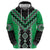 Green Niho Taniwha Mix Poutama Hoodie Unique Taniko Aotearoa