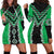 Green Niho Taniwha Mix Poutama Hoodie Dress Unique Taniko Aotearoa