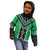 Green Niho Taniwha Mix Poutama Kid Hoodie Unique Taniko Aotearoa