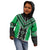 Green Niho Taniwha Mix Poutama Kid Hoodie Unique Taniko Aotearoa