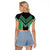 Green Niho Taniwha Mix Poutama Raglan Cropped T Shirt Unique Taniko Aotearoa