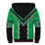 Green Niho Taniwha Mix Poutama Sherpa Hoodie Unique Taniko Aotearoa