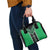 Green Niho Taniwha Mix Poutama Shoulder Handbag Unique Taniko Aotearoa