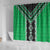 Green Niho Taniwha Mix Poutama Shower Curtain Unique Taniko Aotearoa