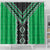 Green Niho Taniwha Mix Poutama Shower Curtain Unique Taniko Aotearoa