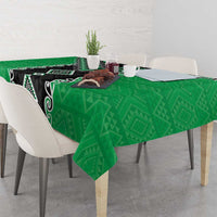 Green Niho Taniwha Mix Poutama Tablecloth Unique Taniko Aotearoa LT01 - Polynesian Pride