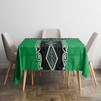 Green Niho Taniwha Mix Poutama Tablecloth Unique Taniko Aotearoa LT01 - Polynesian Pride