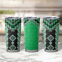Green Niho Taniwha Mix Poutama Tumbler Cup Unique Taniko Aotearoa LT01 - Polynesian Pride