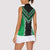 Green Niho Taniwha Mix Poutama Women Sleeveless Polo Shirt Unique Taniko Aotearoa