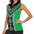 Green Niho Taniwha Mix Poutama Women Sleeveless Polo Shirt Unique Taniko Aotearoa