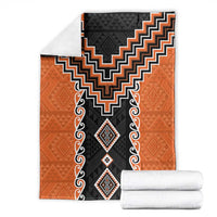 Orange Niho Taniwha Mix Poutama Blanket Unique Taniko Aotearoa LT01 - Polynesian Pride