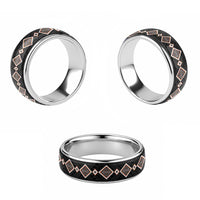 Orange Niho Taniwha Mix Poutama Classic Ring Unique Taniko Aotearoa LT01 - Polynesian Pride
