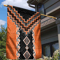 Orange Niho Taniwha Mix Poutama Garden Flag Unique Taniko Aotearoa LT01 - Polynesian Pride