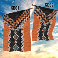 Orange Niho Taniwha Mix Poutama Garden Flag Unique Taniko Aotearoa LT01 - Polynesian Pride