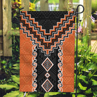 Orange Niho Taniwha Mix Poutama Garden Flag Unique Taniko Aotearoa LT01 Garden Flag Orange - Polynesian Pride