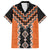 Orange Niho Taniwha Mix Poutama Hawaiian Shirt Unique Taniko Aotearoa