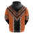 Orange Niho Taniwha Mix Poutama Hoodie Unique Taniko Aotearoa