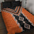 Orange Niho Taniwha Mix Poutama Quilt Bed Set Unique Taniko Aotearoa