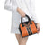 Orange Niho Taniwha Mix Poutama Shoulder Handbag Unique Taniko Aotearoa