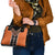 Orange Niho Taniwha Mix Poutama Shoulder Handbag Unique Taniko Aotearoa