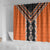 Orange Niho Taniwha Mix Poutama Shower Curtain Unique Taniko Aotearoa