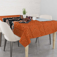Orange Niho Taniwha Mix Poutama Tablecloth Unique Taniko Aotearoa LT01 - Polynesian Pride