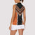 Orange Niho Taniwha Mix Poutama Women Sleeveless Polo Shirt Unique Taniko Aotearoa