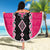 Pink Niho Taniwha Mix Poutama Beach Blanket Unique Taniko Aotearoa