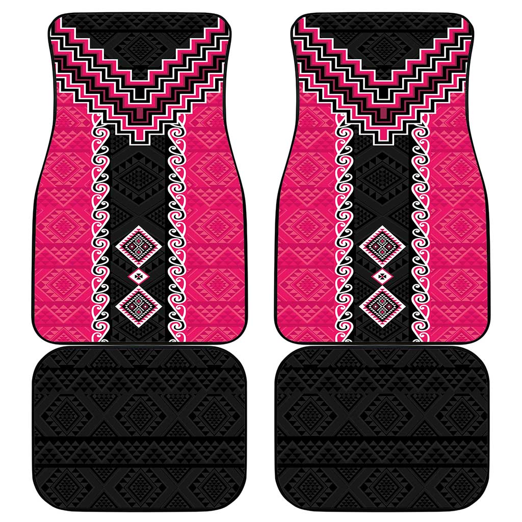 Pink Niho Taniwha Mix Poutama Car Mats Unique Taniko Aotearoa LT01 - Polynesian Pride