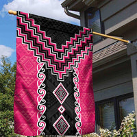 Pink Niho Taniwha Mix Poutama Garden Flag Unique Taniko Aotearoa LT01 - Polynesian Pride