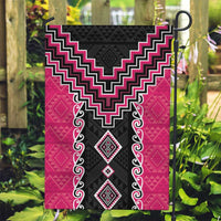Pink Niho Taniwha Mix Poutama Garden Flag Unique Taniko Aotearoa LT01 Garden Flag Pink - Polynesian Pride
