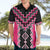 Pink Niho Taniwha Mix Poutama Hawaiian Shirt Unique Taniko Aotearoa