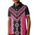 Pink Niho Taniwha Mix Poutama Kid Polo Shirt Unique Taniko Aotearoa