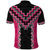 Pink Niho Taniwha Mix Poutama Polo Shirt Unique Taniko Aotearoa