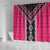 Pink Niho Taniwha Mix Poutama Shower Curtain Unique Taniko Aotearoa