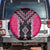 Pink Niho Taniwha Mix Poutama Spare Tire Cover Unique Taniko Aotearoa