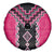 Pink Niho Taniwha Mix Poutama Spare Tire Cover Unique Taniko Aotearoa