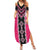 Pink Niho Taniwha Mix Poutama Summer Maxi Dress Unique Taniko Aotearoa