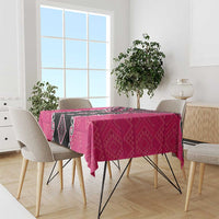 Pink Niho Taniwha Mix Poutama Tablecloth Unique Taniko Aotearoa LT01 - Polynesian Pride