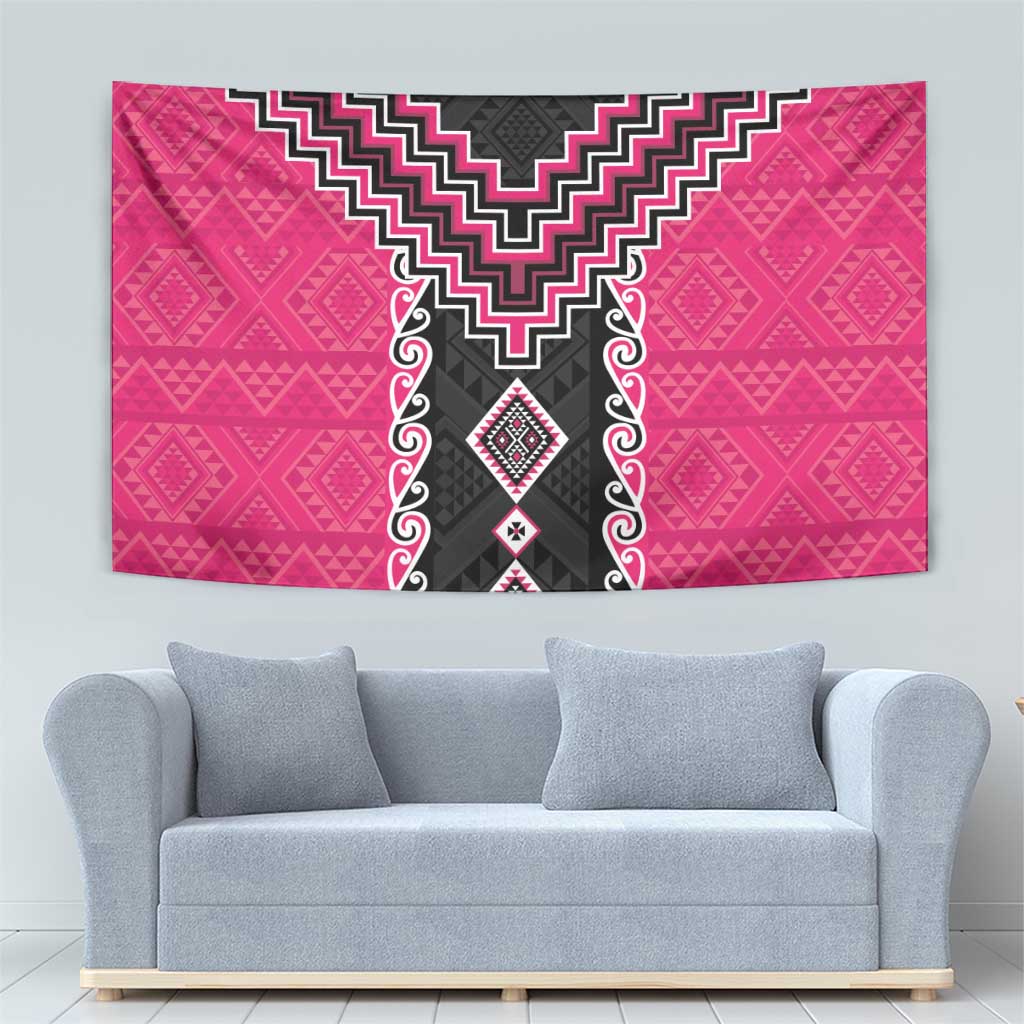 Pink Niho Taniwha Mix Poutama Tapestry Unique Taniko Aotearoa LT01 - Polynesian Pride