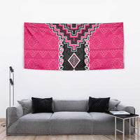 Pink Niho Taniwha Mix Poutama Tapestry Unique Taniko Aotearoa LT01 - Polynesian Pride