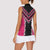 Pink Niho Taniwha Mix Poutama Women Sleeveless Polo Shirt Unique Taniko Aotearoa