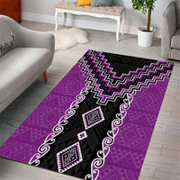 Purple Niho Taniwha Mix Poutama Area Rug Unique Taniko Aotearoa LT01 - Polynesian Pride