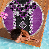 Purple Niho Taniwha Mix Poutama Beach Blanket Unique Taniko Aotearoa LT01 - Polynesian Pride