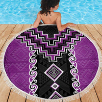 Purple Niho Taniwha Mix Poutama Beach Blanket Unique Taniko Aotearoa LT01 - Polynesian Pride