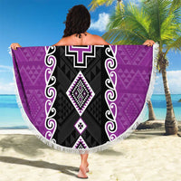 Purple Niho Taniwha Mix Poutama Beach Blanket Unique Taniko Aotearoa LT01 - Polynesian Pride